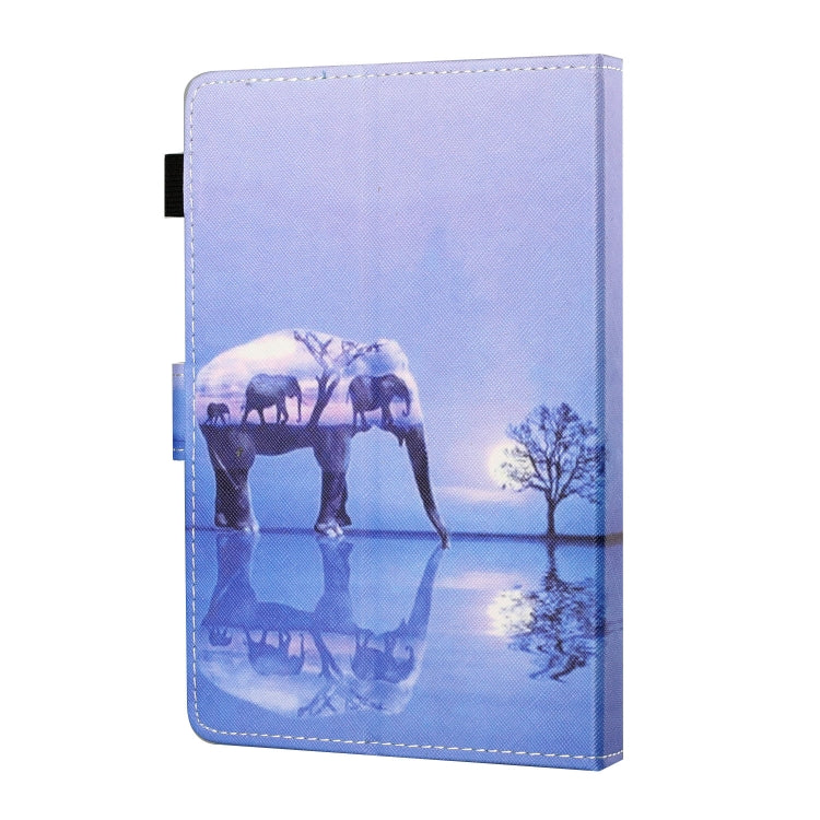 For 7 inch Tablet PC Universal Sewing Thread Horizontal Painted Flat Leather Case with Pen Cover & Anti Skid Strip & Card Slot & Holder(Tree And Elephant) - 7 inch by buy2fix | Online Shopping UK | buy2fix