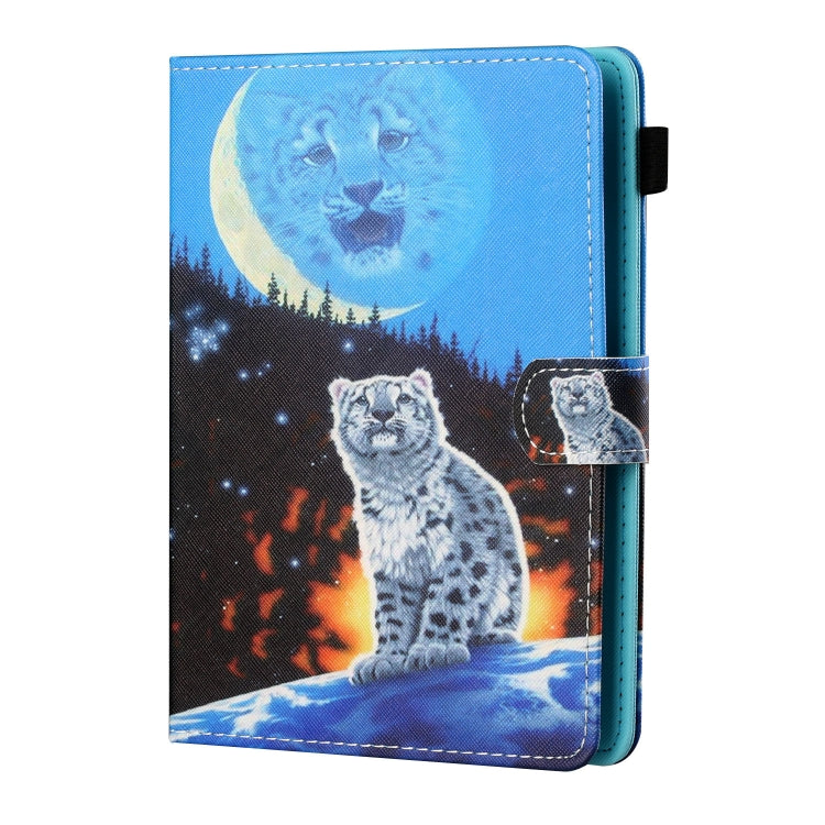 For 8 inch Tablet PC Universal Sewing Thread Horizontal Painted Flat Leather Case with Pen Cover & Anti Skid Strip & Card Slot & Holder(Double Shadow Tiger) - 8 inch by buy2fix | Online Shopping UK | buy2fix