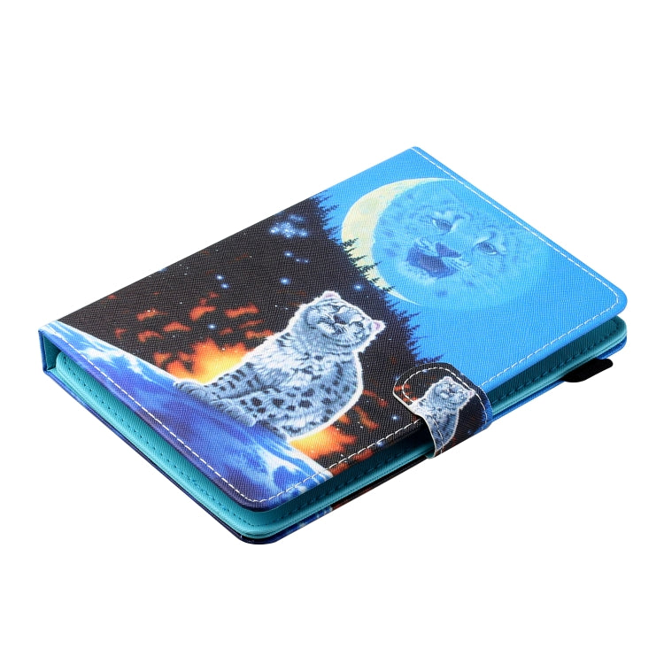 For 8 inch Tablet PC Universal Sewing Thread Horizontal Painted Flat Leather Case with Pen Cover & Anti Skid Strip & Card Slot & Holder(Double Shadow Tiger) - 8 inch by buy2fix | Online Shopping UK | buy2fix