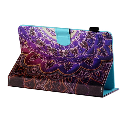 For 8 inch Tablet PC Universal Sewing Thread Horizontal Painted Flat Leather Case with Pen Cover & Anti Skid Strip & Card Slot & Holder(Datura Flowers) - 8 inch by buy2fix | Online Shopping UK | buy2fix