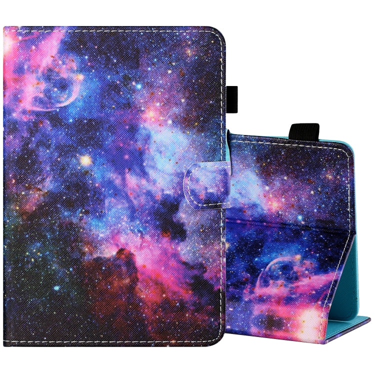 For 10 inch Tablet PC Universal Sewing Thread Horizontal Painted Flat Leather Case with Pen Cover & Anti Skid Strip & Card Slot & Holder(Starry Sky) - 10 - 11 inch by buy2fix | Online Shopping UK | buy2fix