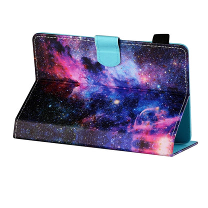 For 10 inch Tablet PC Universal Sewing Thread Horizontal Painted Flat Leather Case with Pen Cover & Anti Skid Strip & Card Slot & Holder(Starry Sky) - 10 - 11 inch by buy2fix | Online Shopping UK | buy2fix