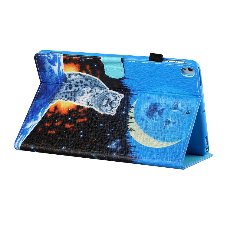 For iPad 10.2 / iPad Air 10.5 2019 Sewing Thread Horizontal Painted Flat Leather Case with Pen Cover & Anti Skid Strip & Card Slot & Holder & Sleep / Wake-up Function(Double Shadow Tiger) - iPad 10.2 Cases by buy2fix | Online Shopping UK | buy2fix