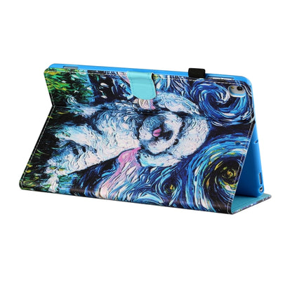For iPad 10.2 / iPad Air 10.5 2019 Sewing Thread Horizontal Painted Flat Leather Case with Pen Cover & Anti Skid Strip & Card Slot & Holder & Sleep / Wake-up Function(Oil Painting Dog) - iPad 10.2 Cases by buy2fix | Online Shopping UK | buy2fix