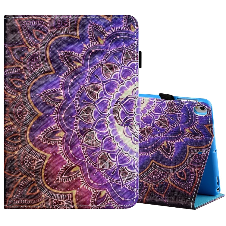 For iPad 10.2 / iPad Air 10.5 2019 Sewing Thread Horizontal Painted Flat Leather Case with Pen Cover & Anti Skid Strip & Card Slot & Holder & Sleep / Wake-up Function(Datura Flowers) - iPad 10.2 Cases by buy2fix | Online Shopping UK | buy2fix