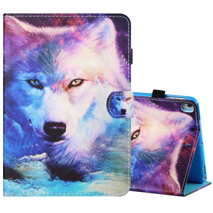 For iPad 10.2 / iPad Air 10.5 2019 Sewing Thread Horizontal Painted Flat Leather Case with Pen Cover & Anti Skid Strip & Card Slot & Holder & Sleep / Wake-up Function(Wolf) - iPad 10.2 Cases by buy2fix | Online Shopping UK | buy2fix