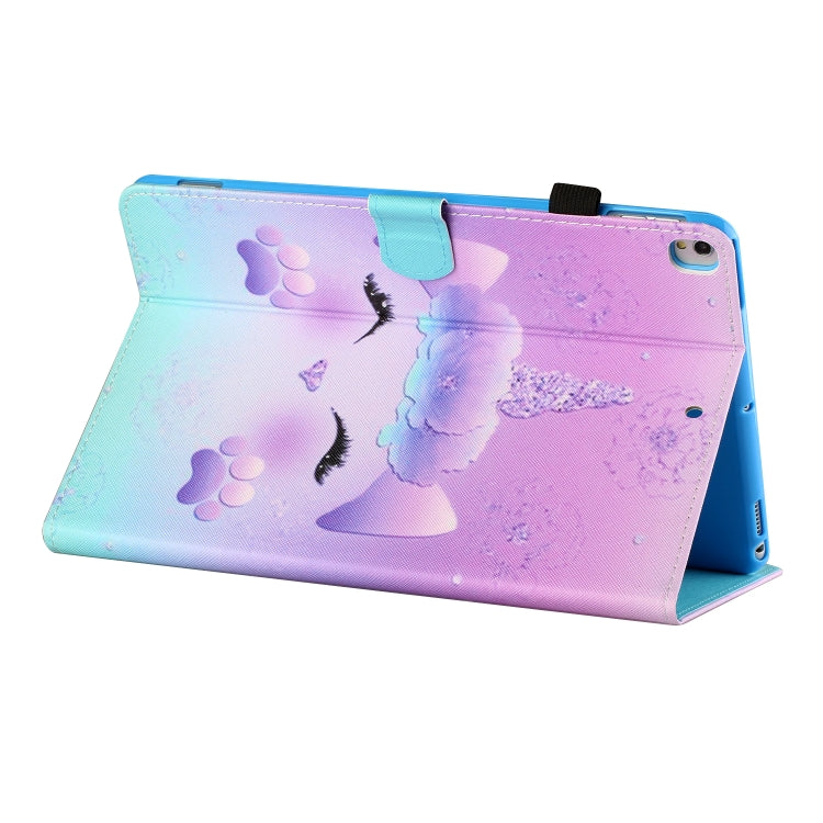 For iPad 10.2 / iPad Air 10.5 2019 Sewing Thread Horizontal Painted Flat Leather Case with Pen Cover & Anti Skid Strip & Card Slot & Holder & Sleep / Wake-up Function(Horse) - iPad 10.2 Cases by buy2fix | Online Shopping UK | buy2fix