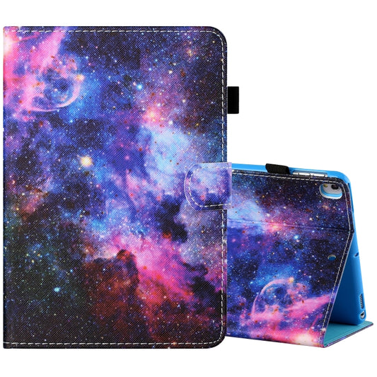 For iPad 10.2 / iPad Air 10.5 2019 Sewing Thread Horizontal Painted Flat Leather Case with Pen Cover & Anti Skid Strip & Card Slot & Holder & Sleep / Wake-up Function(Starry Sky) - iPad 10.2 Cases by buy2fix | Online Shopping UK | buy2fix