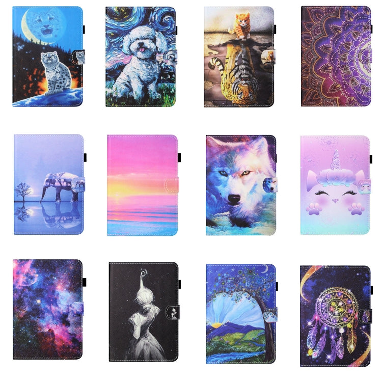 For iPad 10.2 / iPad Air 10.5 2019 Sewing Thread Horizontal Painted Flat Leather Case with Pen Cover & Anti Skid Strip & Card Slot & Holder & Sleep / Wake-up Function(Datura Flowers) - iPad 10.2 Cases by buy2fix | Online Shopping UK | buy2fix