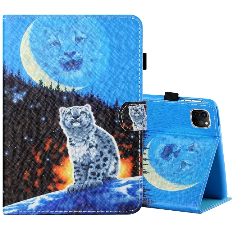 For iPad Pro 11 inch (2020) / (2018) Sewing Thread Horizontal Painted Flat Leather Tablet Case with Pen Cover & Anti Skid Strip & Card Slot & Holder & Sleep / Wake-up Function(Double Shadow Tiger) - iPad Pro 11 (2020) Cases by buy2fix | Online Shopping UK | buy2fix