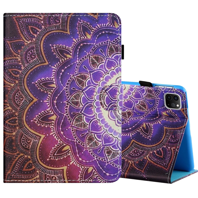 For iPad Pro 11 inch (2020) / (2018) Sewing Thread Horizontal Painted Flat Leather Tablet Case with Pen Cover & Anti Skid Strip & Card Slot & Holder & Sleep / Wake-up Function(Datura Flowers) - iPad Pro 11 (2020) Cases by buy2fix | Online Shopping UK | buy2fix