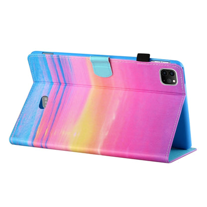 For iPad Pro 11 inch (2020) / (2018) Sewing Thread Horizontal Painted Flat Leather Tablet Case with Pen Cover & Anti Skid Strip & Card Slot & Holder & Sleep / Wake-up Function(Sunrise) - iPad Pro 11 (2020) Cases by buy2fix | Online Shopping UK | buy2fix