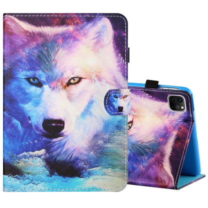 For iPad Pro 11 inch (2020) / (2018) Sewing Thread Horizontal Painted Flat Leather Tablet Case with Pen Cover & Anti Skid Strip & Card Slot & Holder & Sleep / Wake-up Function(Wolf) - iPad Pro 11 (2020) Cases by buy2fix | Online Shopping UK | buy2fix
