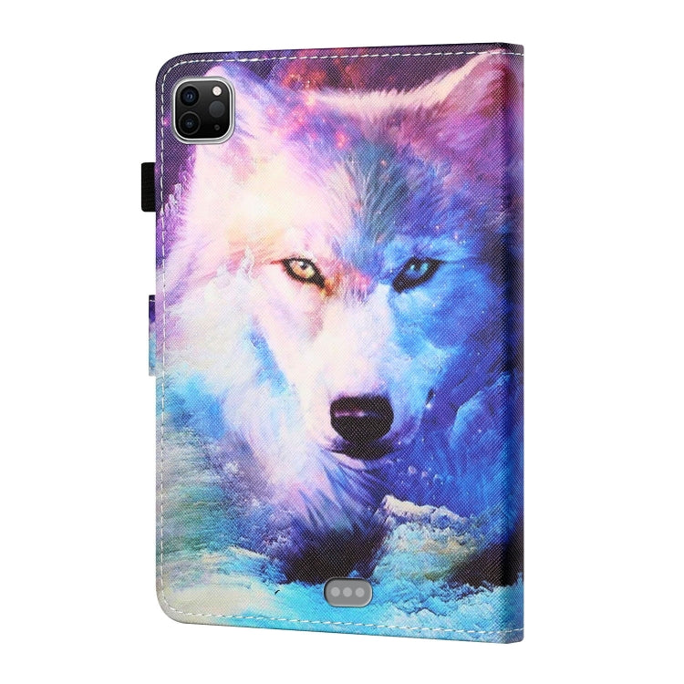 For iPad Pro 11 inch (2020) / (2018) Sewing Thread Horizontal Painted Flat Leather Tablet Case with Pen Cover & Anti Skid Strip & Card Slot & Holder & Sleep / Wake-up Function(Wolf) - iPad Pro 11 (2020) Cases by buy2fix | Online Shopping UK | buy2fix