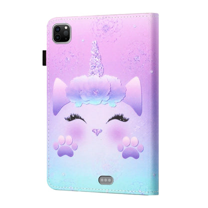 For iPad Pro 11 inch (2020) / (2018) Sewing Thread Horizontal Painted Flat Leather Tablet Case with Pen Cover & Anti Skid Strip & Card Slot & Holder & Sleep / Wake-up Function(Horse) - iPad Pro 11 (2020) Cases by buy2fix | Online Shopping UK | buy2fix