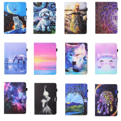 For iPad Pro 11 inch (2020) / (2018) Sewing Thread Horizontal Painted Flat Leather Tablet Case with Pen Cover & Anti Skid Strip & Card Slot & Holder & Sleep / Wake-up Function(Starry Sky Wind Chimes) - iPad Pro 11 (2020) Cases by buy2fix | Online Shopping UK | buy2fix