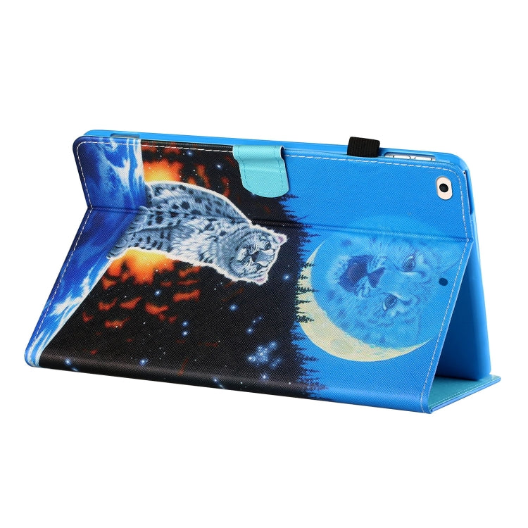 Sewing Thread Horizontal Painted Flat Leather Case with Pen Cover & Anti Skid Strip & Card Slot & Holder & Sleep / Wake-up Function For iPad Air(Double Shadow Tiger) - iPad Air (2019) Cases by buy2fix | Online Shopping UK | buy2fix