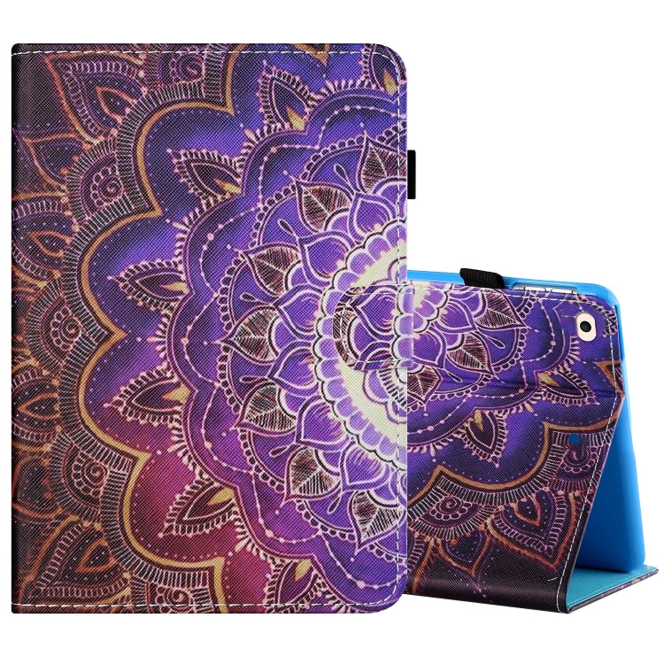 Sewing Thread Horizontal Painted Flat Leather Case with Pen Cover & Anti Skid Strip & Card Slot & Holder & Sleep / Wake-up Function For iPad Air(Datura Flowers) - iPad Air (2019) Cases by buy2fix | Online Shopping UK | buy2fix