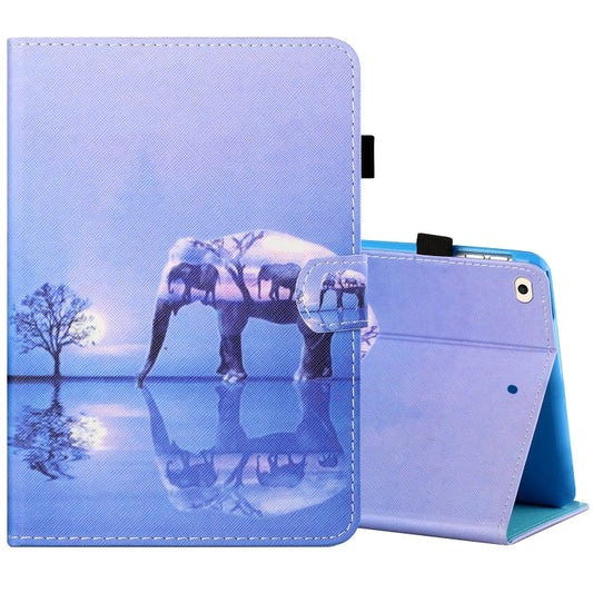 Sewing Thread Horizontal Painted Flat Leather Case with Pen Cover & Anti Skid Strip & Card Slot & Holder & Sleep / Wake-up Function For iPad Air(Tree And Elephant) - iPad Air (2019) Cases by buy2fix | Online Shopping UK | buy2fix