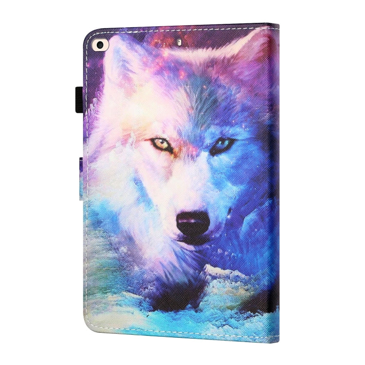 Sewing Thread Horizontal Painted Flat Leather Case with Pen Cover & Anti Skid Strip & Card Slot & Holder & Sleep / Wake-up Function For iPad Air(Wolf) - iPad Air (2019) Cases by buy2fix | Online Shopping UK | buy2fix