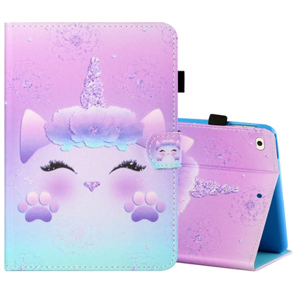 Sewing Thread Horizontal Painted Flat Leather Case with Pen Cover & Anti Skid Strip & Card Slot & Holder & Sleep / Wake-up Function For iPad Air(Horse) - iPad Air (2019) Cases by buy2fix | Online Shopping UK | buy2fix