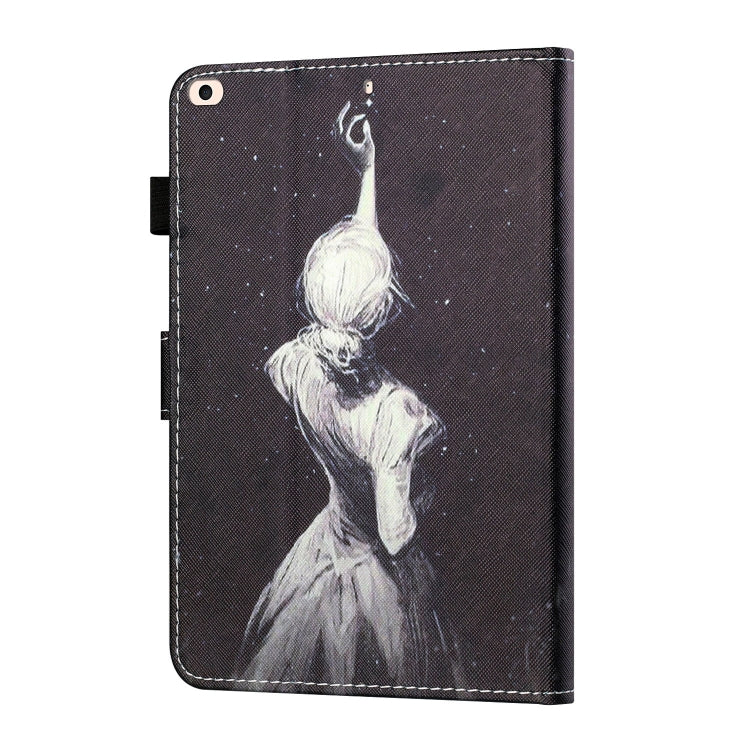 Sewing Thread Horizontal Painted Flat Leather Case with Pen Cover & Anti Skid Strip & Card Slot & Holder & Sleep / Wake-up Function For iPad Air(Star Girl) - iPad Air (2019) Cases by buy2fix | Online Shopping UK | buy2fix