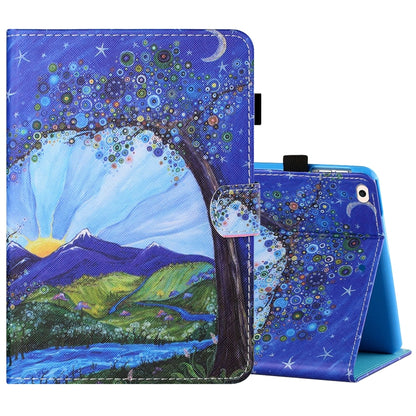 Sewing Thread Horizontal Painted Flat Leather Case with Pen Cover & Anti Skid Strip & Card Slot & Holder & Sleep / Wake-up Function For iPad Air(Sunrise With Tree) - iPad Air (2019) Cases by buy2fix | Online Shopping UK | buy2fix
