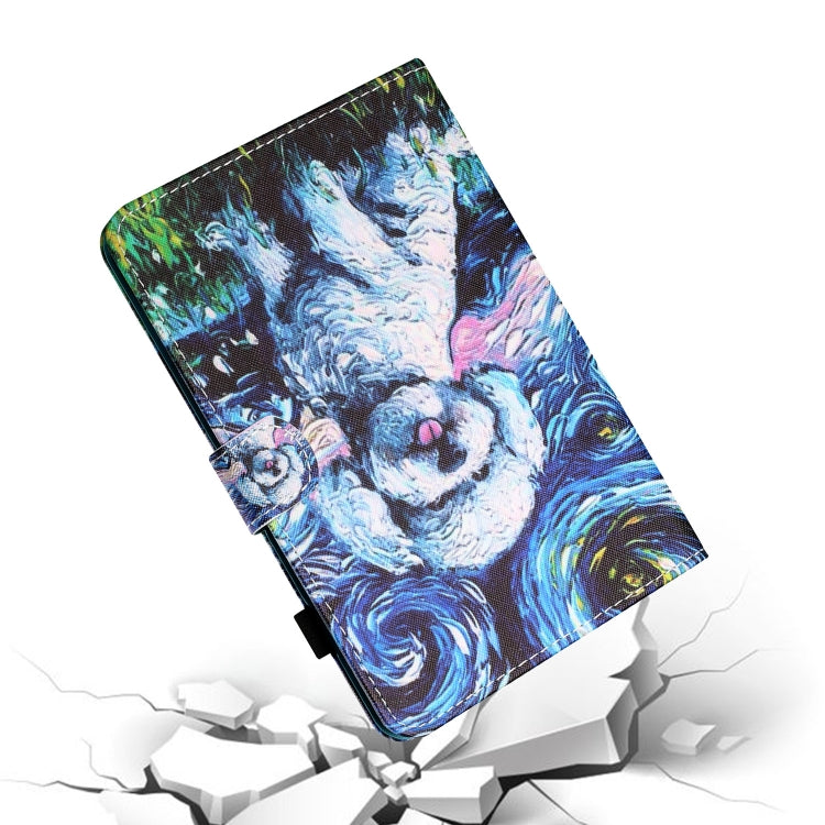 Sewing Thread Horizontal Painted Flat Leather Case with Pen Cover & Anti Skid Strip & Card Slot & Holder & Sleep / Wake-up Function For  iPad 9.7 (2018) / (2017)(Oil Painting Dog) - iPad Pro 9.7 inch Cases by buy2fix | Online Shopping UK | buy2fix