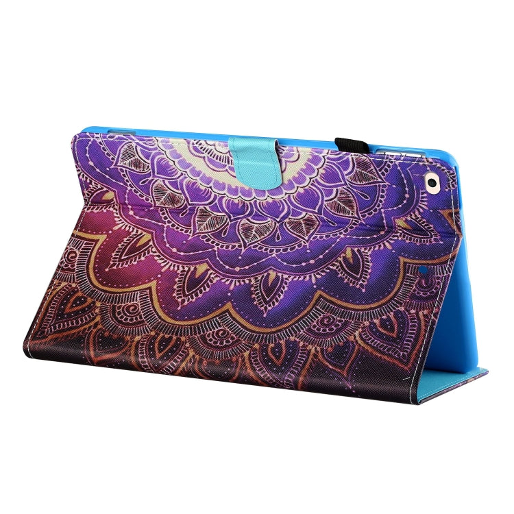 Sewing Thread Horizontal Painted Flat Leather Case with Pen Cover & Anti Skid Strip & Card Slot & Holder & Sleep / Wake-up Function For  iPad 9.7 (2018) / (2017)(Datura Flowers) - iPad Pro 9.7 inch Cases by buy2fix | Online Shopping UK | buy2fix