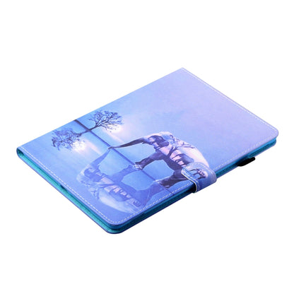 Sewing Thread Horizontal Painted Flat Leather Case with Pen Cover & Anti Skid Strip & Card Slot & Holder & Sleep / Wake-up Function For  iPad 9.7 (2018) / (2017)(Tree And Elephant) - iPad Pro 9.7 inch Cases by buy2fix | Online Shopping UK | buy2fix