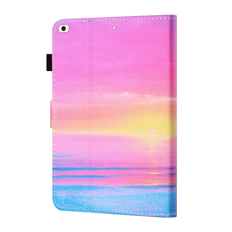 Sewing Thread Horizontal Painted Flat Leather Case with Pen Cover & Anti Skid Strip & Card Slot & Holder & Sleep / Wake-up Function For  iPad 9.7 (2018) / (2017)(Sunrise) - iPad Pro 9.7 inch Cases by buy2fix | Online Shopping UK | buy2fix