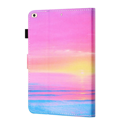 Sewing Thread Horizontal Painted Flat Leather Case with Pen Cover & Anti Skid Strip & Card Slot & Holder & Sleep / Wake-up Function For  iPad 9.7 (2018) / (2017)(Sunrise) - iPad Pro 9.7 inch Cases by buy2fix | Online Shopping UK | buy2fix