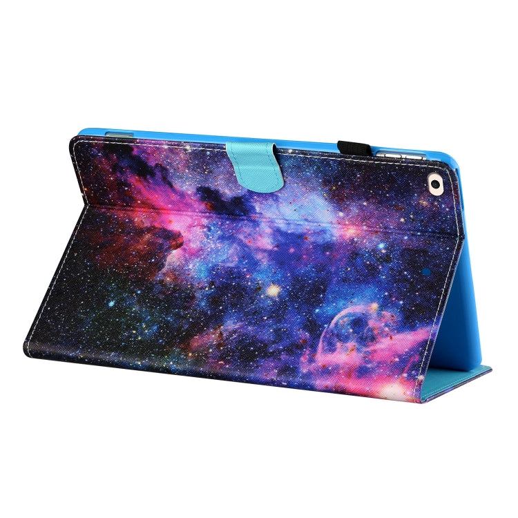 Sewing Thread Horizontal Painted Flat Leather Case with Pen Cover & Anti Skid Strip & Card Slot & Holder & Sleep / Wake-up Function For  iPad 9.7 (2018) / (2017)(Starry Sky) - iPad Pro 9.7 inch Cases by buy2fix | Online Shopping UK | buy2fix