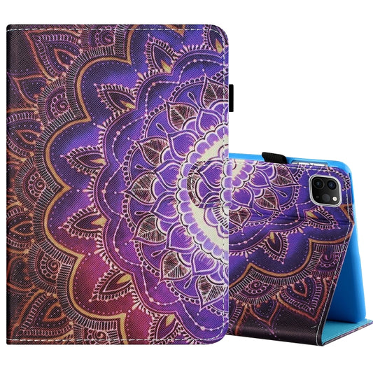 Sewing Thread Horizontal Painted Flat Leather Case with Pen Cover & Anti Skid Strip & Card Slot & Holder & Sleep / Wake-up Function For iPad Air 2022 / 2020 10.9(Datura Flowers) - iPad Air (2022) / (2020) 10.9 Cases by buy2fix | Online Shopping UK | buy2fix