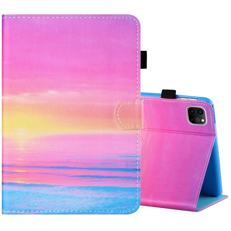 Sewing Thread Horizontal Painted Flat Leather Case with Pen Cover & Anti Skid Strip & Card Slot & Holder & Sleep / Wake-up Function For iPad Air 2022 / 2020 10.9(Sunrise) - iPad Air (2022) / (2020) 10.9 Cases by buy2fix | Online Shopping UK | buy2fix