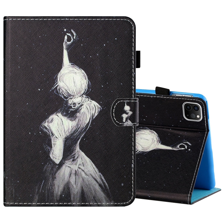 Sewing Thread Horizontal Painted Flat Leather Case with Pen Cover & Anti Skid Strip & Card Slot & Holder & Sleep / Wake-up Function For iPad Air 2022 / 2020 10.9(Star Girl) - iPad Air (2022) / (2020) 10.9 Cases by buy2fix | Online Shopping UK | buy2fix