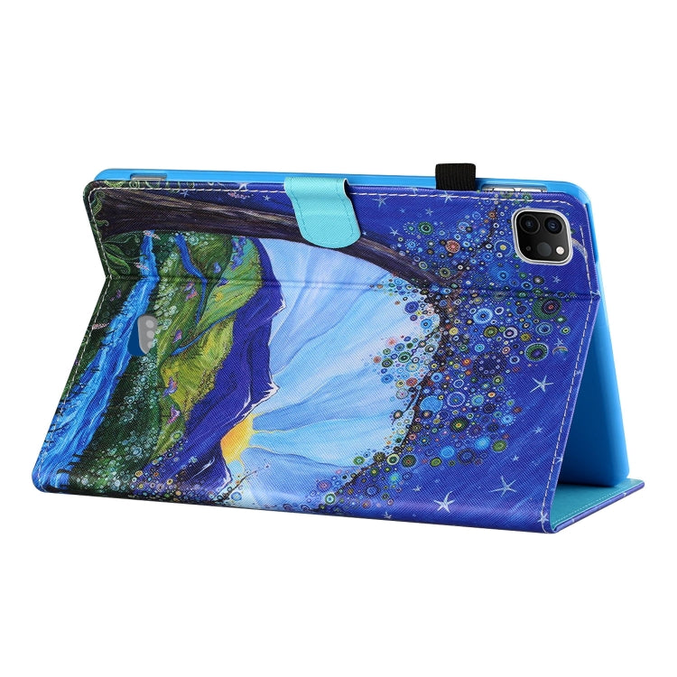 Sewing Thread Horizontal Painted Flat Leather Case with Pen Cover & Anti Skid Strip & Card Slot & Holder & Sleep / Wake-up Function For iPad Air 2022 / 2020 10.9(Sunrise With Tree) - iPad Air (2022) / (2020) 10.9 Cases by buy2fix | Online Shopping UK | buy2fix