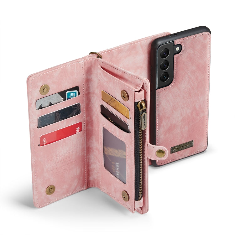For Samsung Galaxy S21+ 5G CaseMe-008 Detachable Multifunctional Flip Leather Phone Case(Pink) - Galaxy S21+ 5G Cases by CaseMe | Online Shopping UK | buy2fix