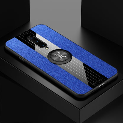 For OnePlus 7 Pro XINLI Stitching Cloth Texture Shockproof TPU Protective Case with Ring Holder(Blue) - OnePlus Cases by XINLI | Online Shopping UK | buy2fix