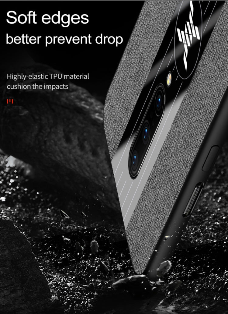 For OnePlus 7 Pro XINLI Stitching Cloth Texture Shockproof TPU Protective Case with Ring Holder(Blue) - OnePlus Cases by XINLI | Online Shopping UK | buy2fix