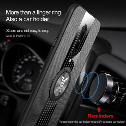 For OnePlus 7 Pro XINLI Stitching Cloth Texture Shockproof TPU Protective Case with Ring Holder(Blue) - OnePlus Cases by XINLI | Online Shopping UK | buy2fix