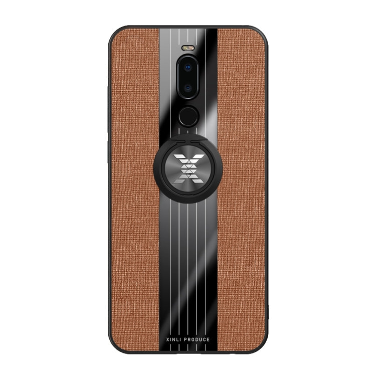 For Meizu Note 8 XINLI Stitching Cloth Texture Shockproof TPU Protective Case with Ring Holder(Brown) - More Brand by XINLI | Online Shopping UK | buy2fix