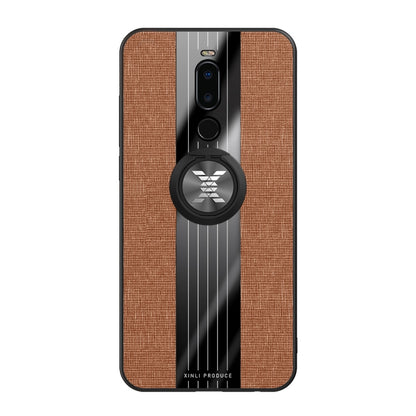 For Meizu Note 8 XINLI Stitching Cloth Texture Shockproof TPU Protective Case with Ring Holder(Brown) - More Brand by XINLI | Online Shopping UK | buy2fix