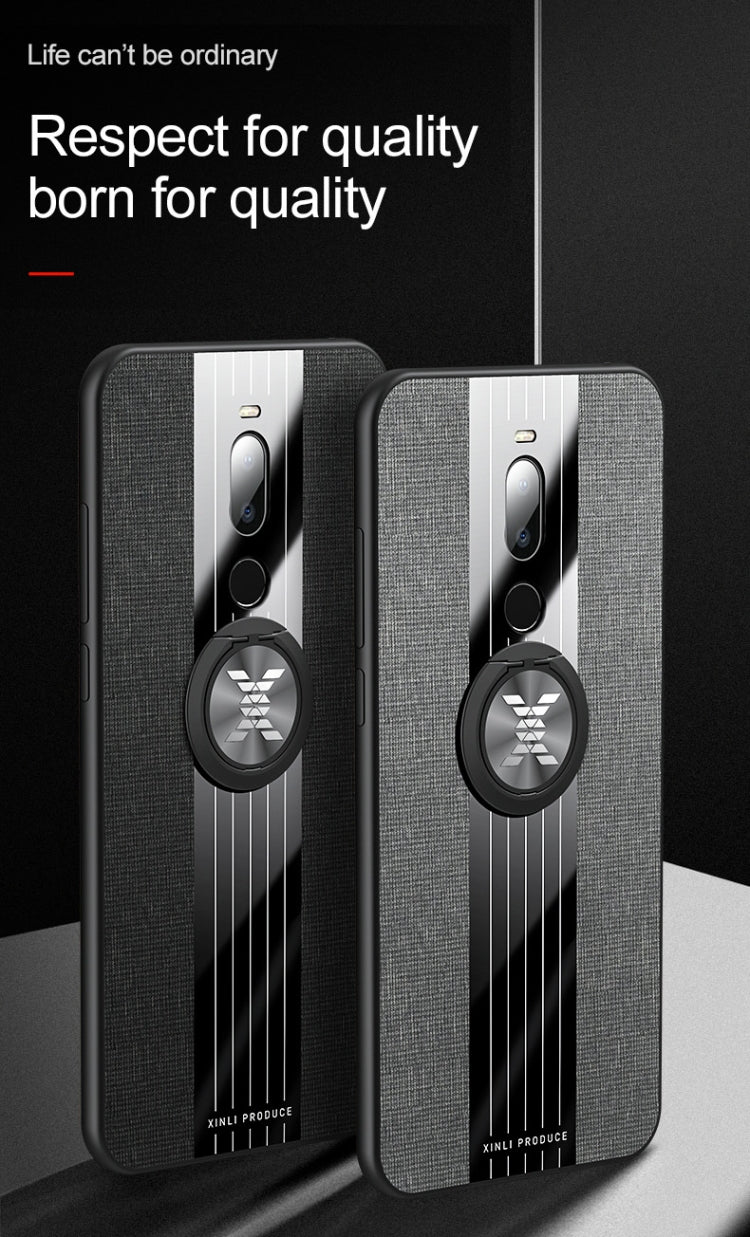 For Meizu Note 8 XINLI Stitching Cloth Texture Shockproof TPU Protective Case with Ring Holder(Brown) - More Brand by XINLI | Online Shopping UK | buy2fix