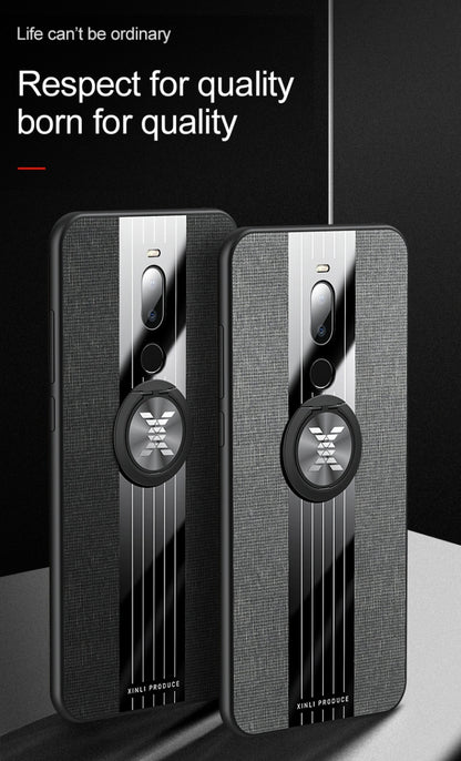 For Meizu Note 8 XINLI Stitching Cloth Texture Shockproof TPU Protective Case with Ring Holder(Brown) - More Brand by XINLI | Online Shopping UK | buy2fix