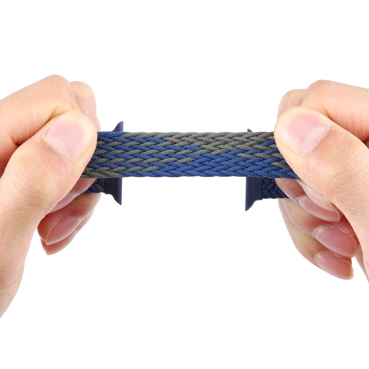 Plastic Buckle Mixed Color Nylon Braided Single Loop Watch Band For Apple Watch Ultra 49mm&Watch Ultra 2 49mm / Series 9&8&7 45mm / SE 3&SE 2&6&SE&5&4 44mm / 3&2&1 42mm, Size:L(Checkered Blue Green) by buy2fix