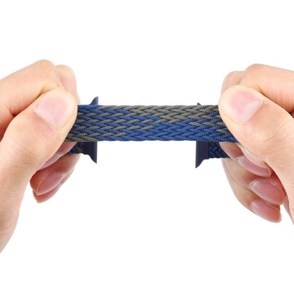 Plastic Buckle Mixed Color Nylon Braided Single Loop Watch Band For Apple Watch Ultra 49mm&Watch Ultra 2 49mm / Series 9&8&7 45mm / SE 3&SE 2&6&SE&5&4 44mm / 3&2&1 42mm, Size:L(Checkered Blue Green) by buy2fix