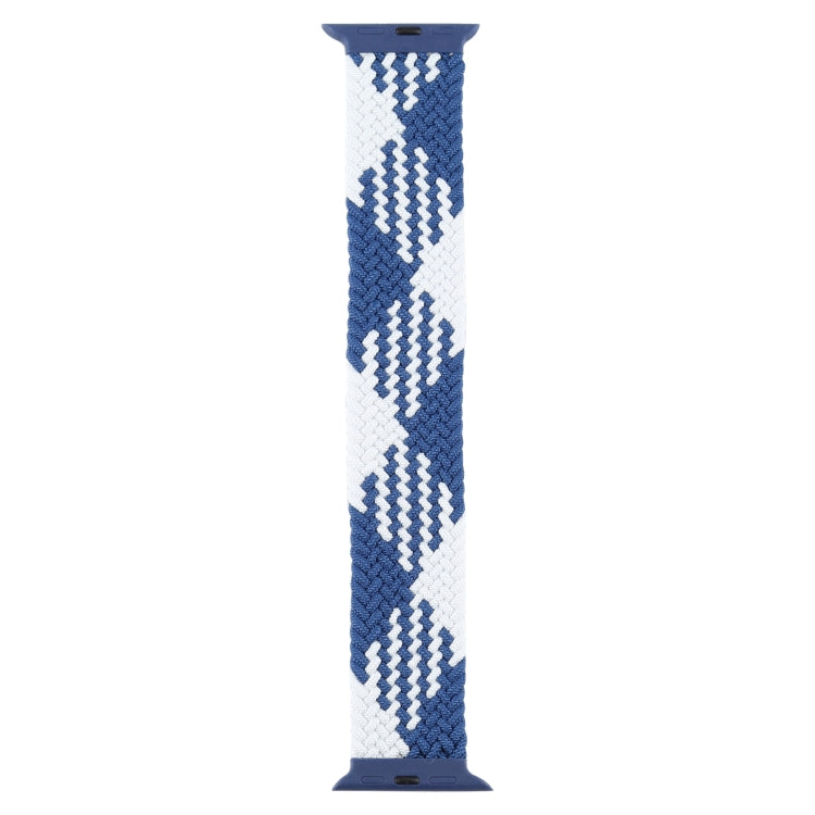 Plastic Buckle Mixed Color Nylon Braided Single Loop Watch Band For Apple Watch Ultra 49mm&Watch Ultra 2 49mm / Series 9&8&7 45mm / SE 3&SE 2&6&SE&5&4 44mm / 3&2&1 42mm, Size:XL(Checkered Blue White) - Watch Bands by buy2fix | Online Shopping UK | buy2fix