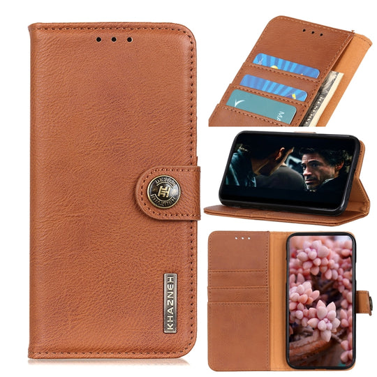 For Samsung Galaxy A72 5G / 4G KHAZNEH Cowhide Texture Horizontal Flip Leather Case with Holder & Card Slots & Wallet(Brown)