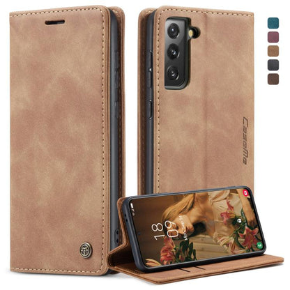 For Samsung Galaxy S21 5G CaseMe 013 Multifunctional Horizontal Flip Leather Case with Holder & Card Slot & Wallet(Brown) by CaseMe
